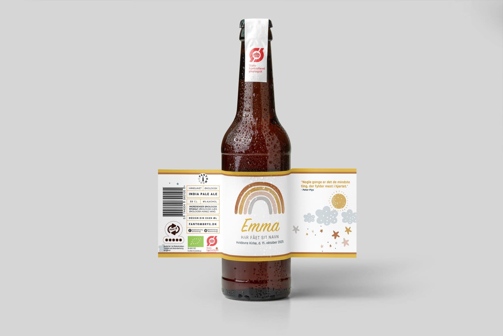 Barnedåb og navngivning - Øl med navn - solskin