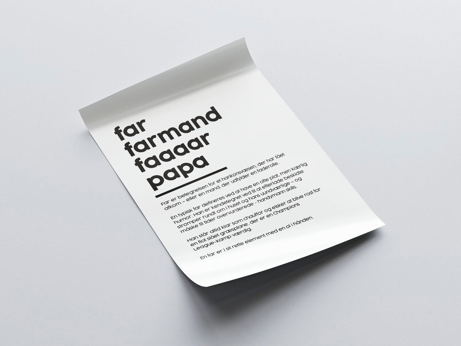 Fars Dag plakat - Definitionen af FAR