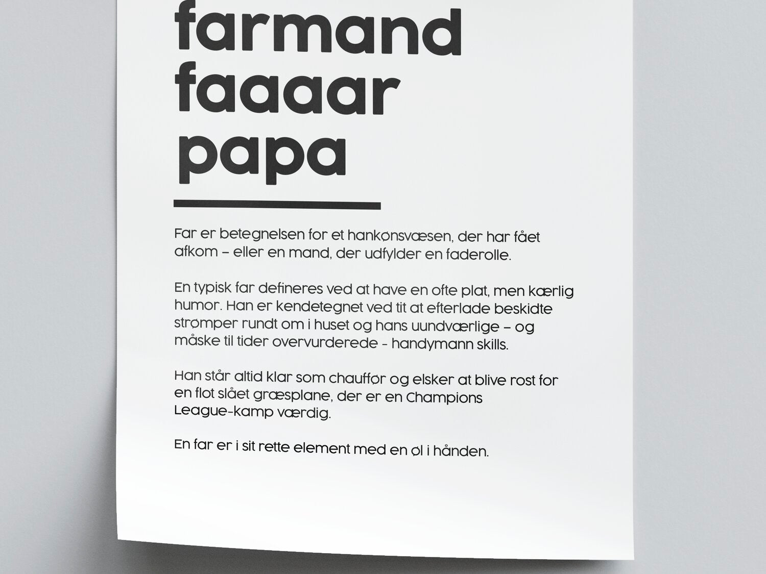 Fars Dag plakat - Definitionen af FAR