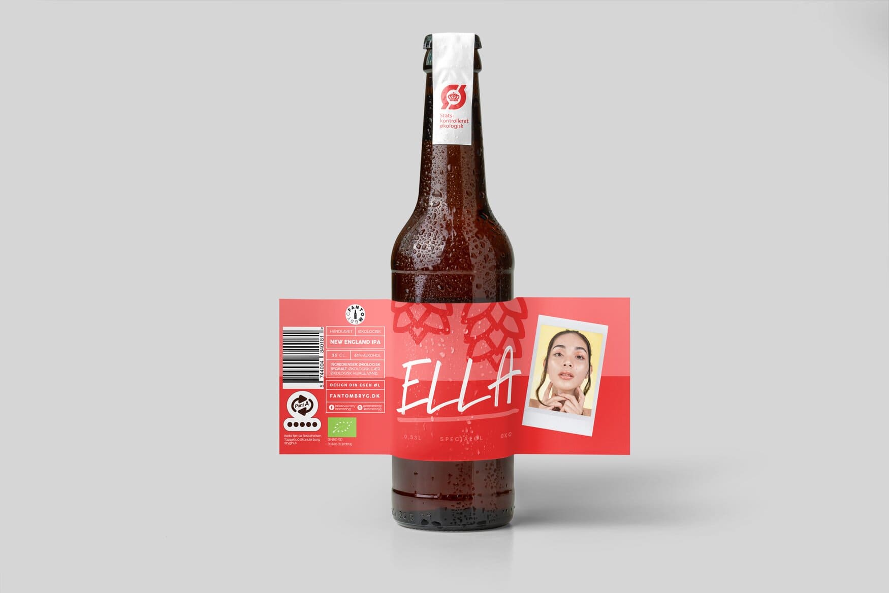 Navneøl med billede - RØD