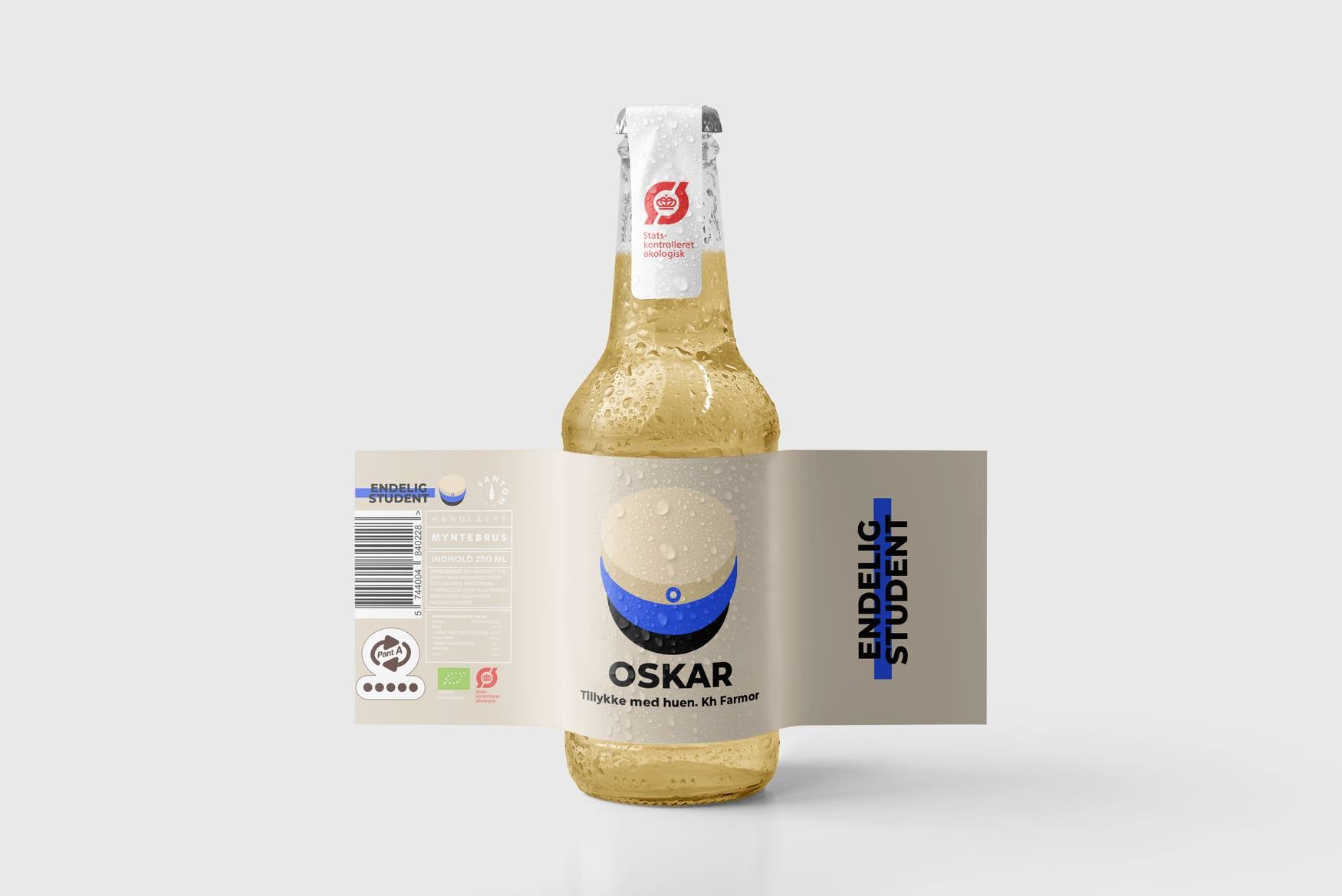 Sodavand - tillykke med huen - blå