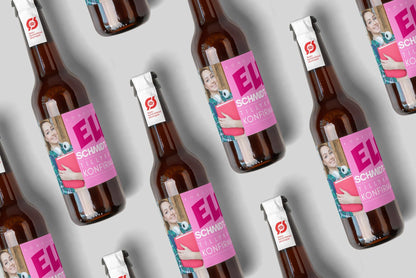 Konfirmation - Øl med billede og navn - PINK