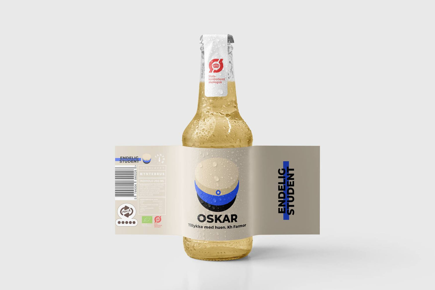 Sodavand - tillykke med huen - blå