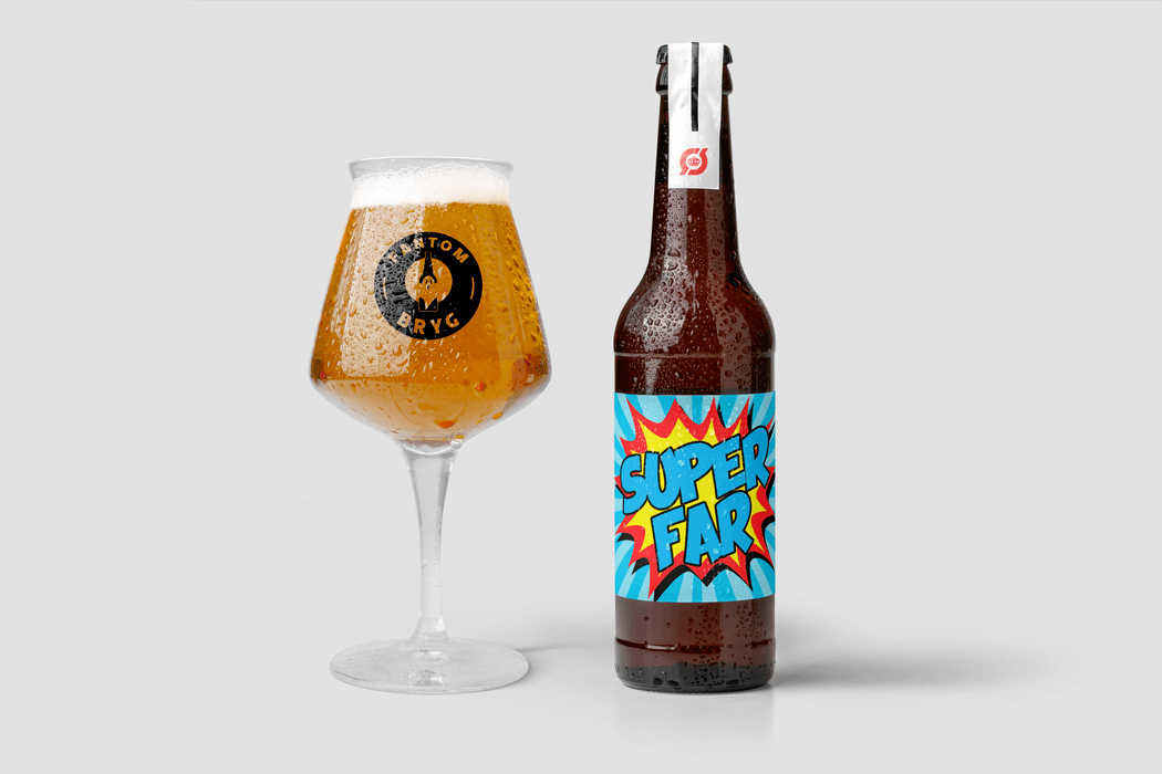 Super Far øl personlig hilsen på etiketten | Fantombryg